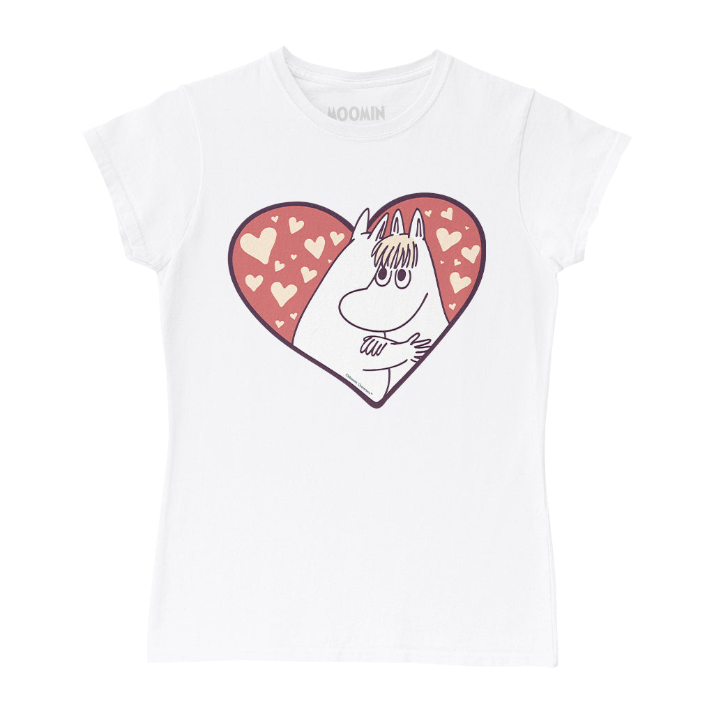 Moomin Moomintroll &amp; Snorkmaiden Love Heart Women&#39;s T-Shirt | Moomin Shop US