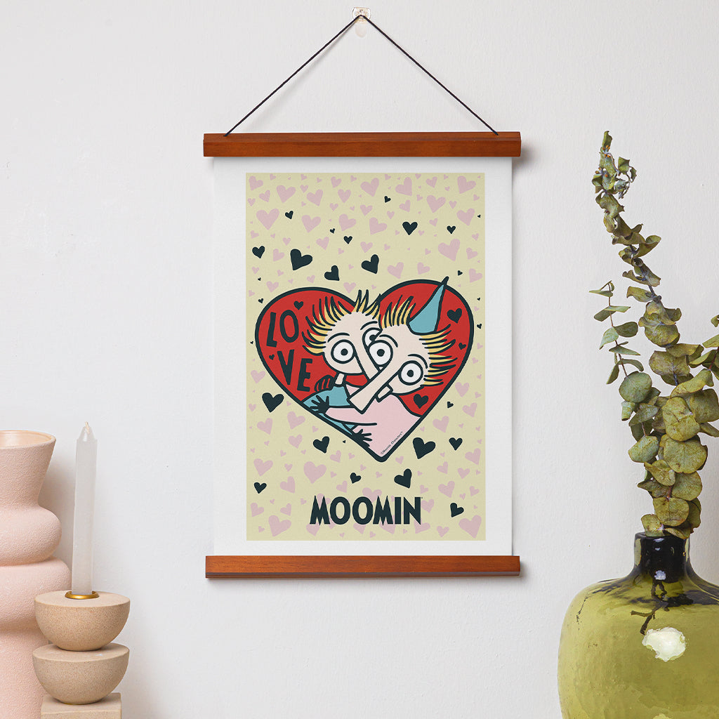 Moomin Love Hearts Thingumy And Bob Print