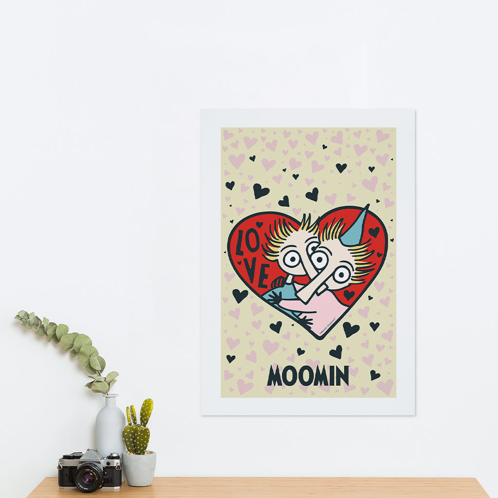 Moomin Love Hearts Thingumy And Bob Print