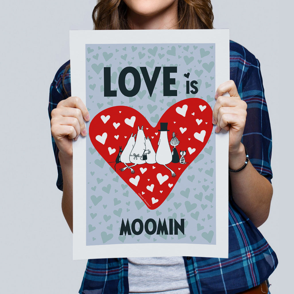 Moomin Love Is Moomin Family Hearts Print