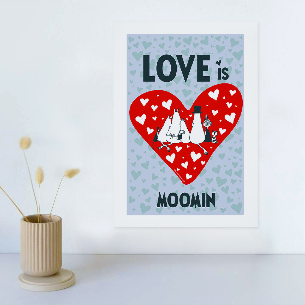 Moomin Love Is Moomin Family Hearts Print