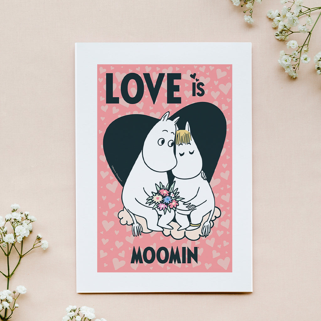 Moomin Moomintroll &amp; Snorkmaiden Love Is Print | Moomin Shop US