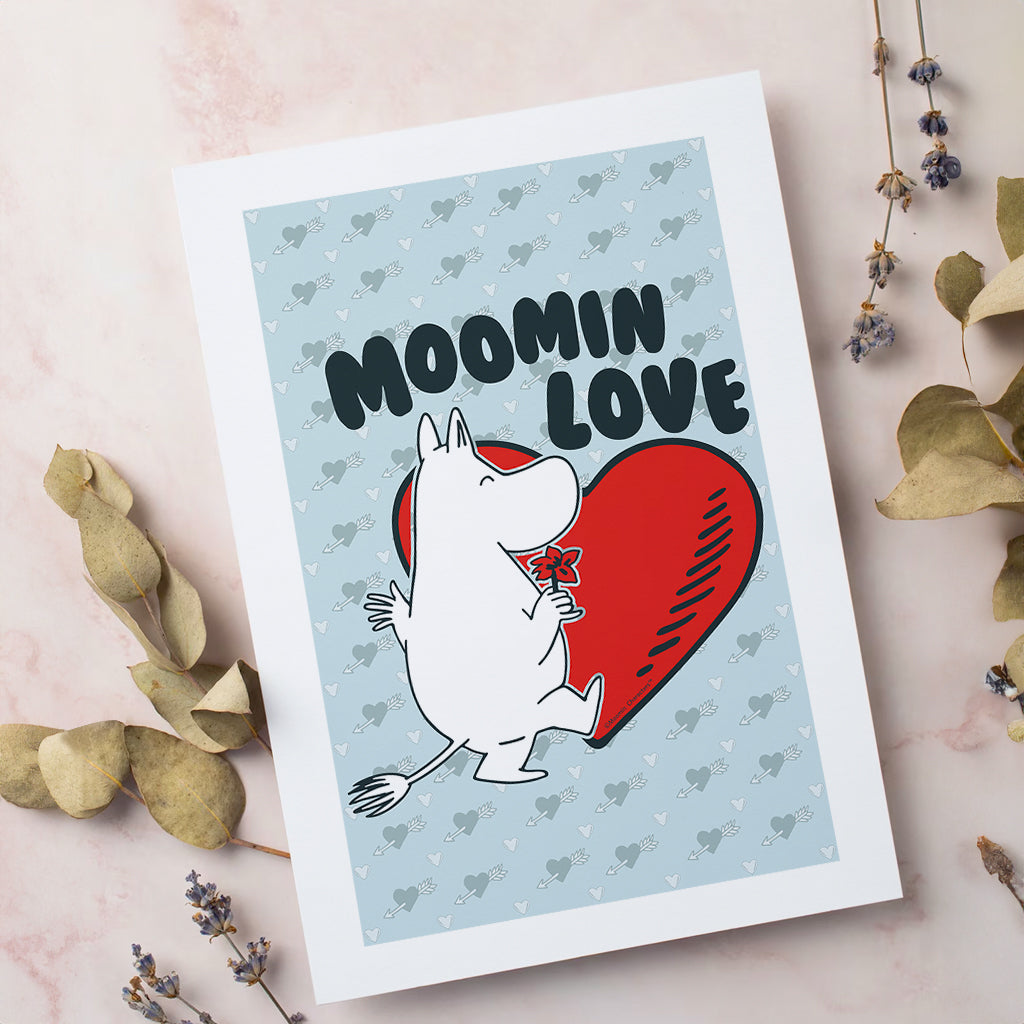 Moomin Love Moomintroll Flower Heart Print | Moomin Shop US