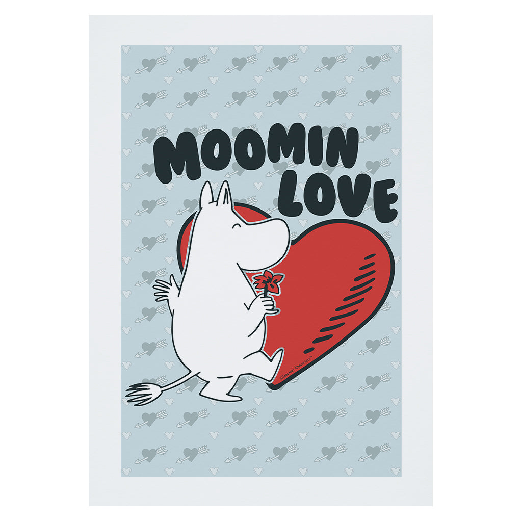 Moomin Love Moomintroll Flower Heart Print