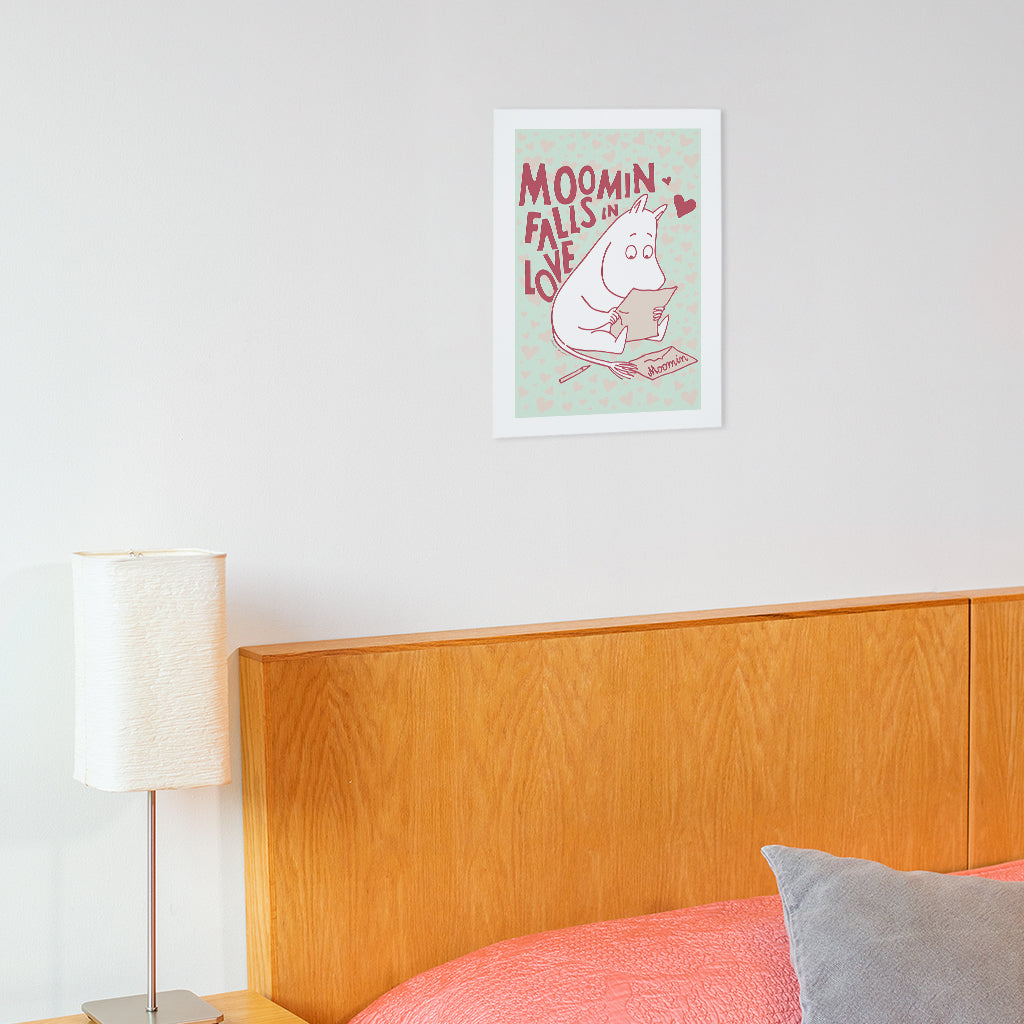 Moomin Falls In Love Reading Moomintroll Print | Moomin Shop US