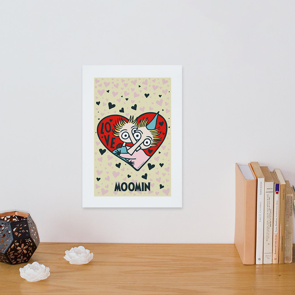 Moomin Love Hearts Thingumy And Bob Print | Moomin Shop US