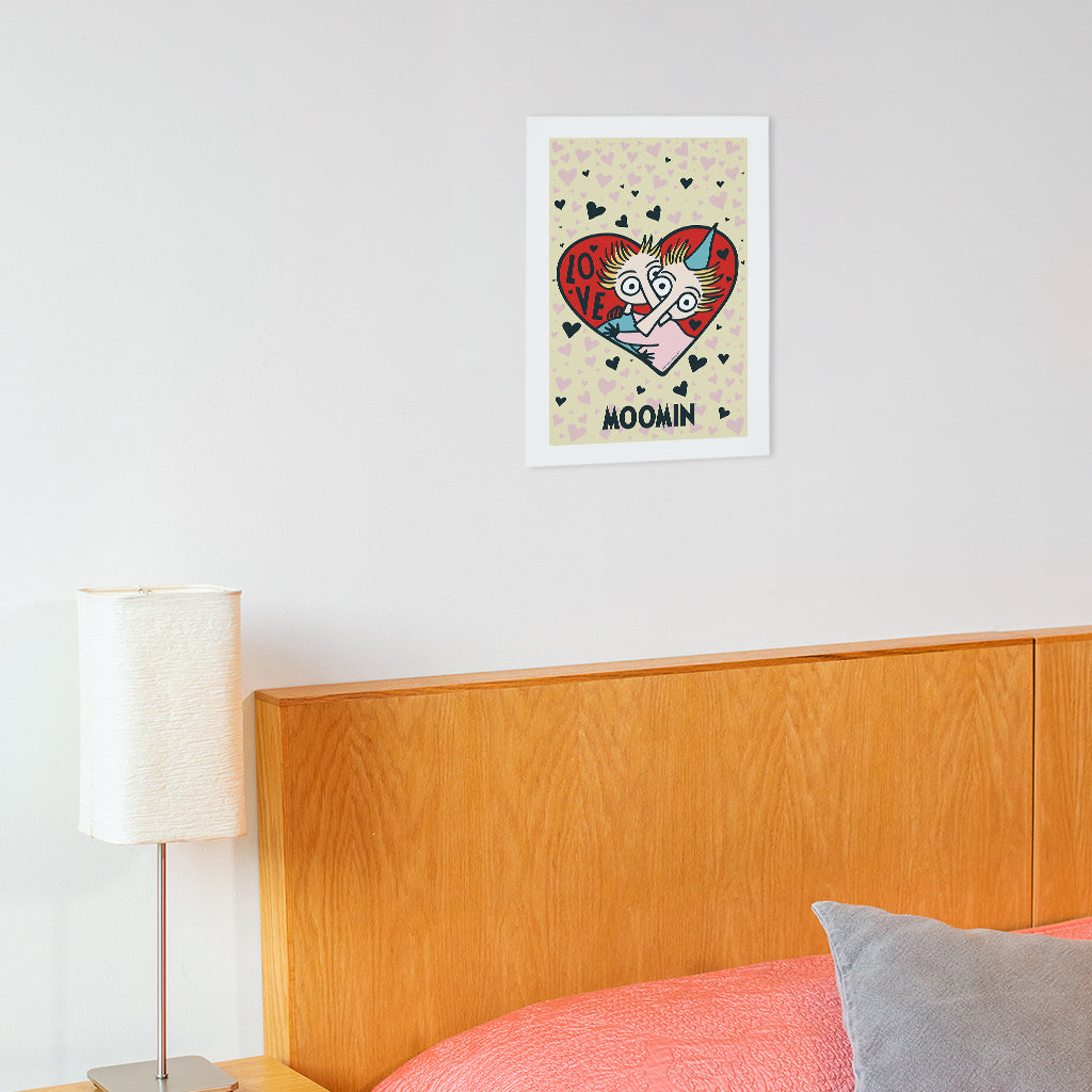 Moomin Love Hearts Thingumy And Bob Print