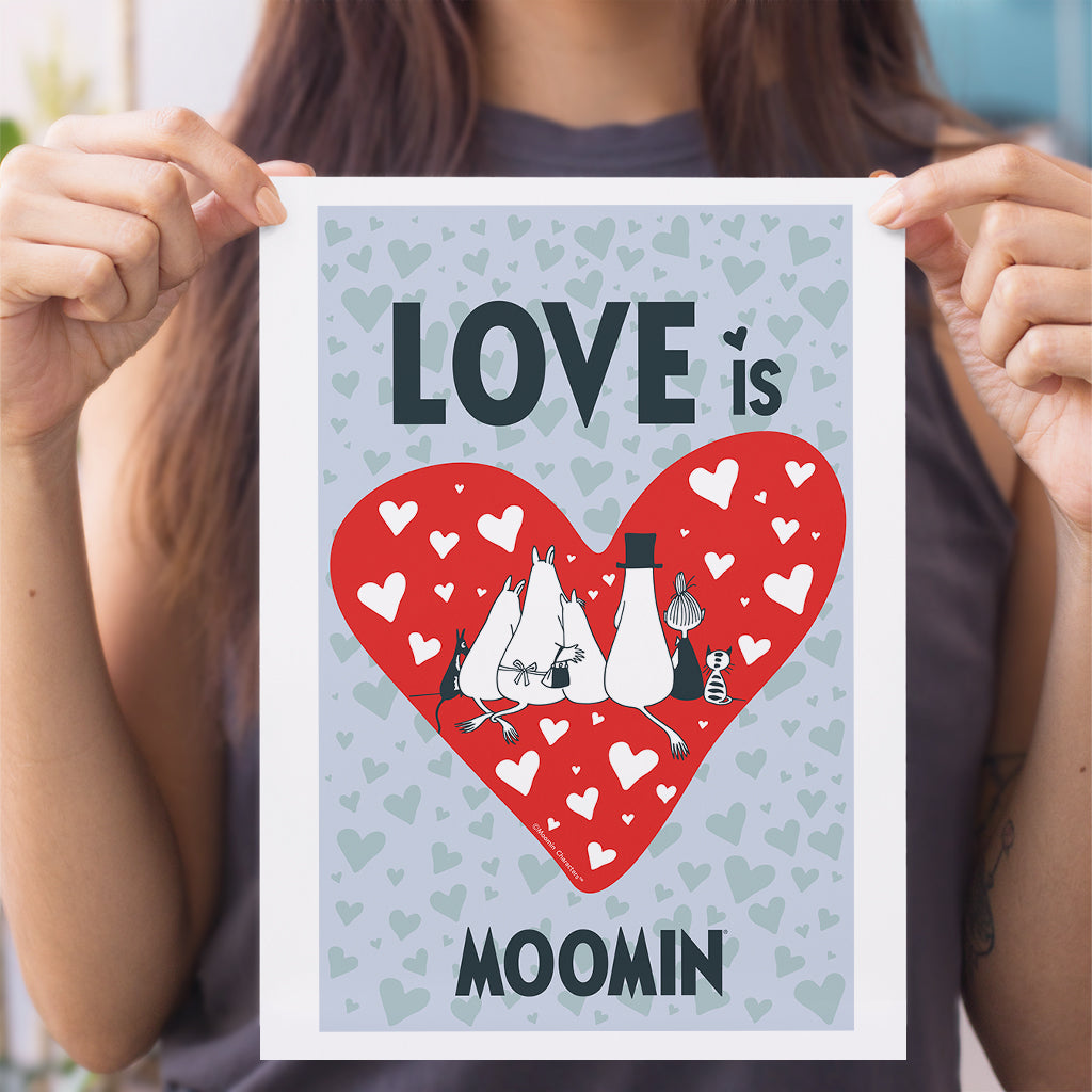 Moomin Love Is Moomin Family Hearts Print