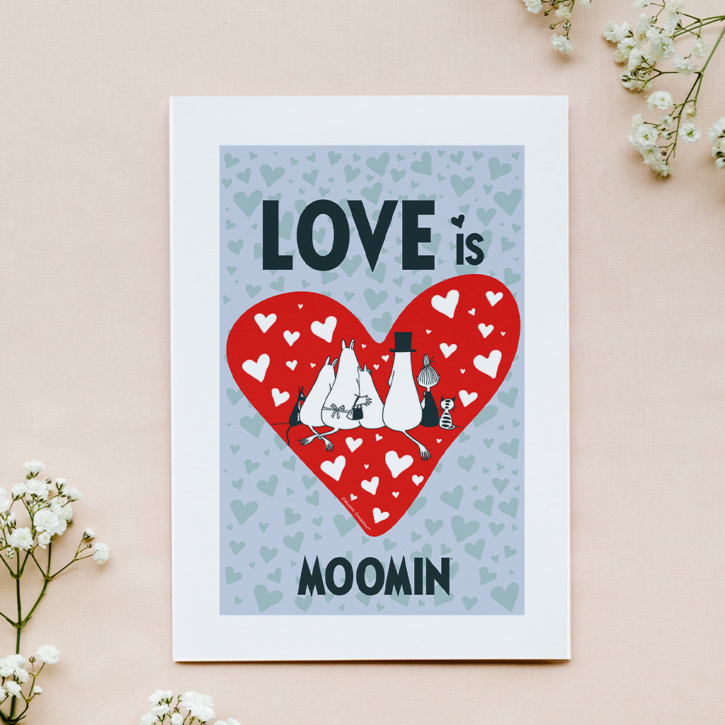 Moomin Love Is Moomin Family Hearts Print