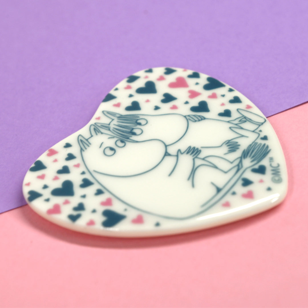 Moomin Moomintroll And Snorkmaiden Love Hearts Heart Shaped Ceramic Fridge Magnet