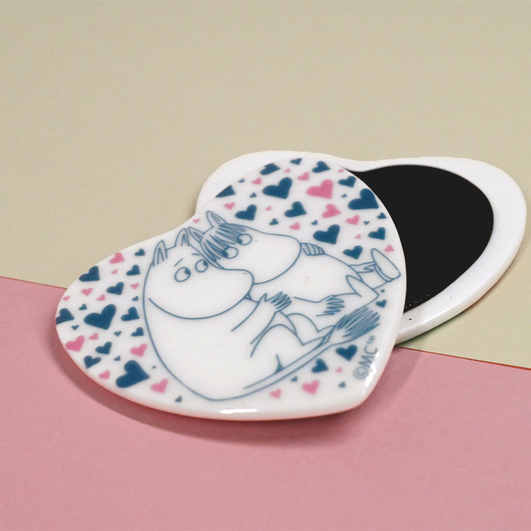 Moomin Moomintroll And Snorkmaiden Love Hearts Heart Shaped Ceramic Fridge Magnet