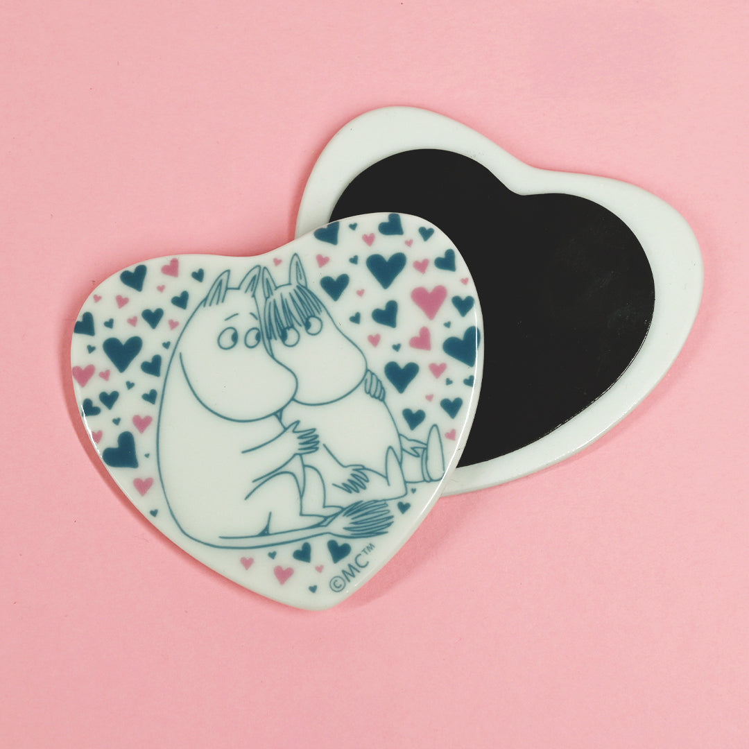 Moomin Moomintroll And Snorkmaiden Love Hearts Heart Shaped Ceramic Fridge Magnet | Moomin Shop US