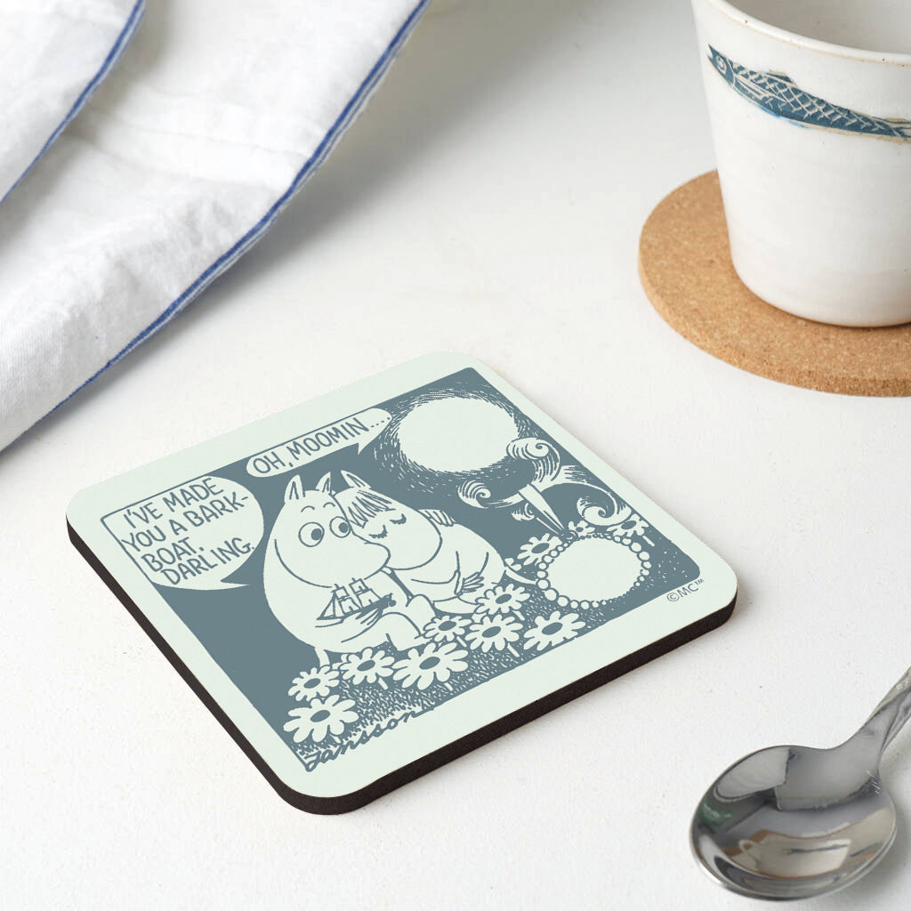 Moomin Love Moomintroll Snorkmaiden Comic Scene Wooden Single Coaster