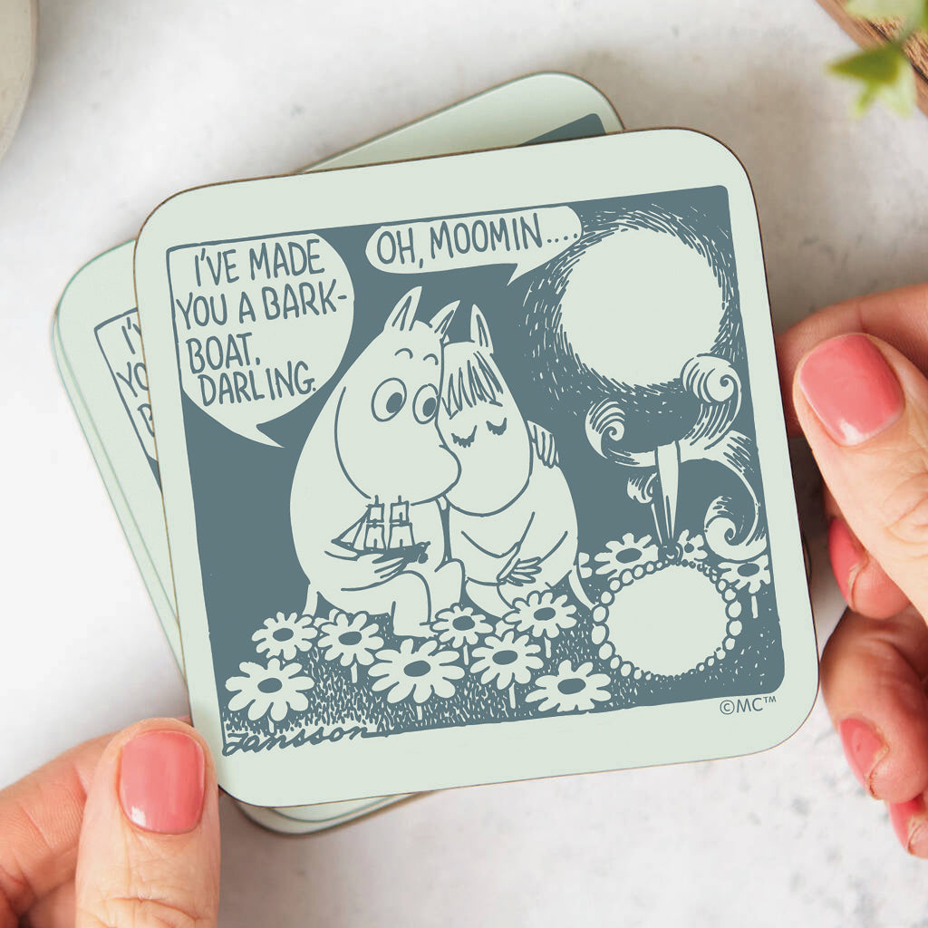 Moomin Love Moomintroll Snorkmaiden Comic Scene Wooden Single Coaster