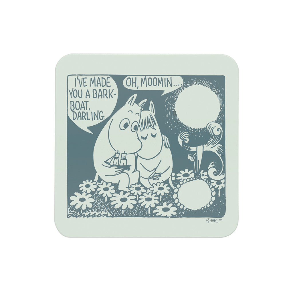 Moomin Love Moomintroll Snorkmaiden Comic Scene Wooden Single Coaster