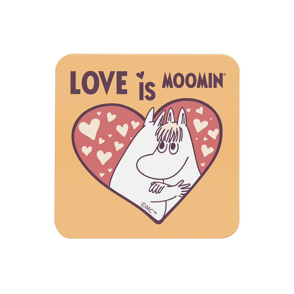 Moomin Moomintroll Snorkmaiden Love Is Moomin Wooden Single Coaster | Moomin Shop US