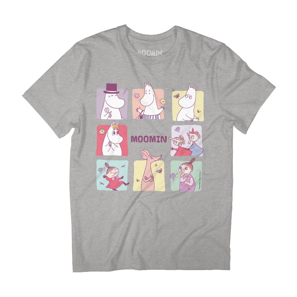 Moomin Square Character Blocks Adult T-Shirt | Moomin Shop US