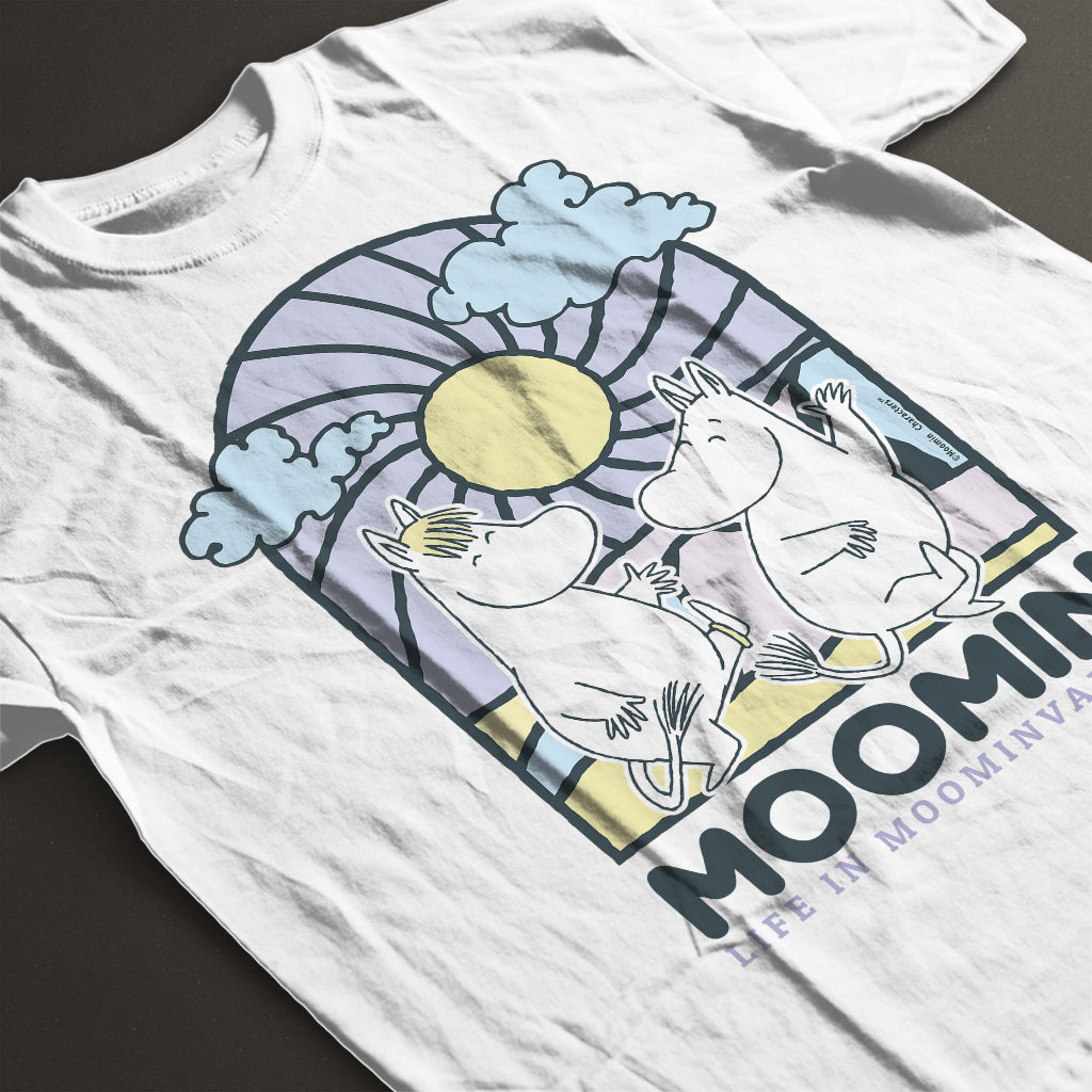Moomin Stained Glass Style Life In Moominvalley Light Adult T-Shirt