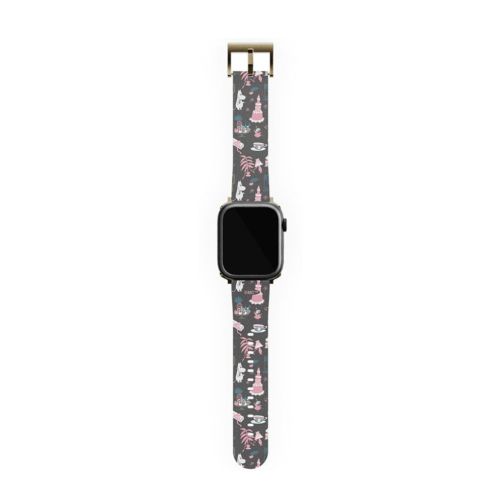Moomin Family Tea Party Grey Apple Watch Band