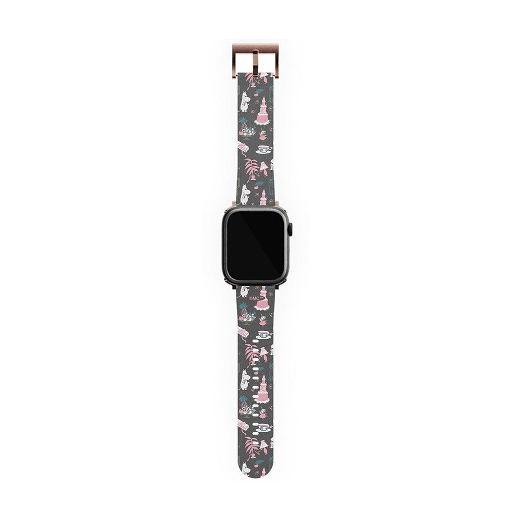 Moomin Family Tea Party Grey Apple Watch Band