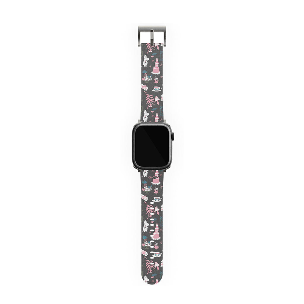 Moomin Family Tea Party Grey Apple Watch Band