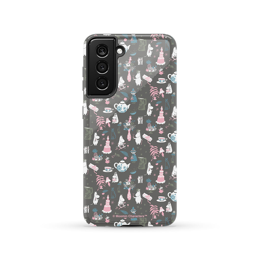 Moomin Family Tea Party Grey Galaxy Tough Case