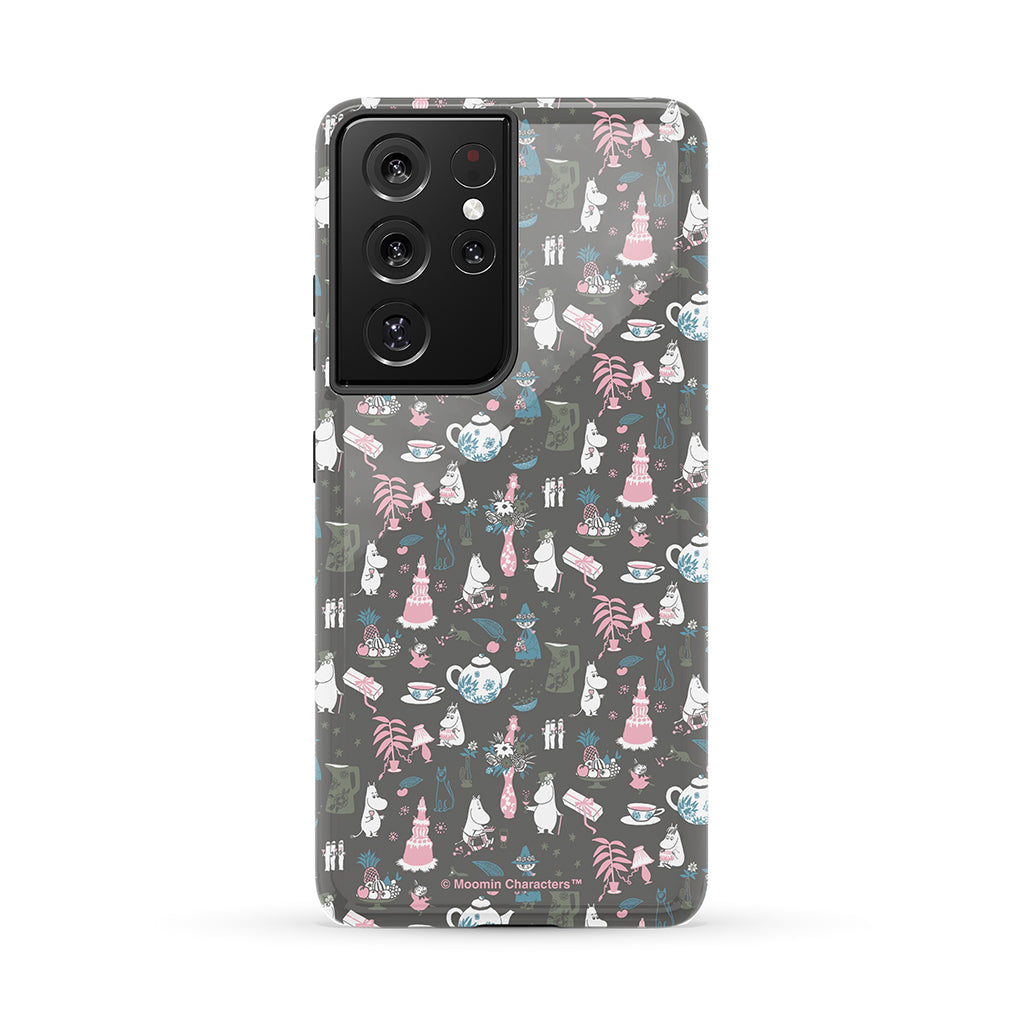 Moomin Family Tea Party Grey Galaxy Tough Case
