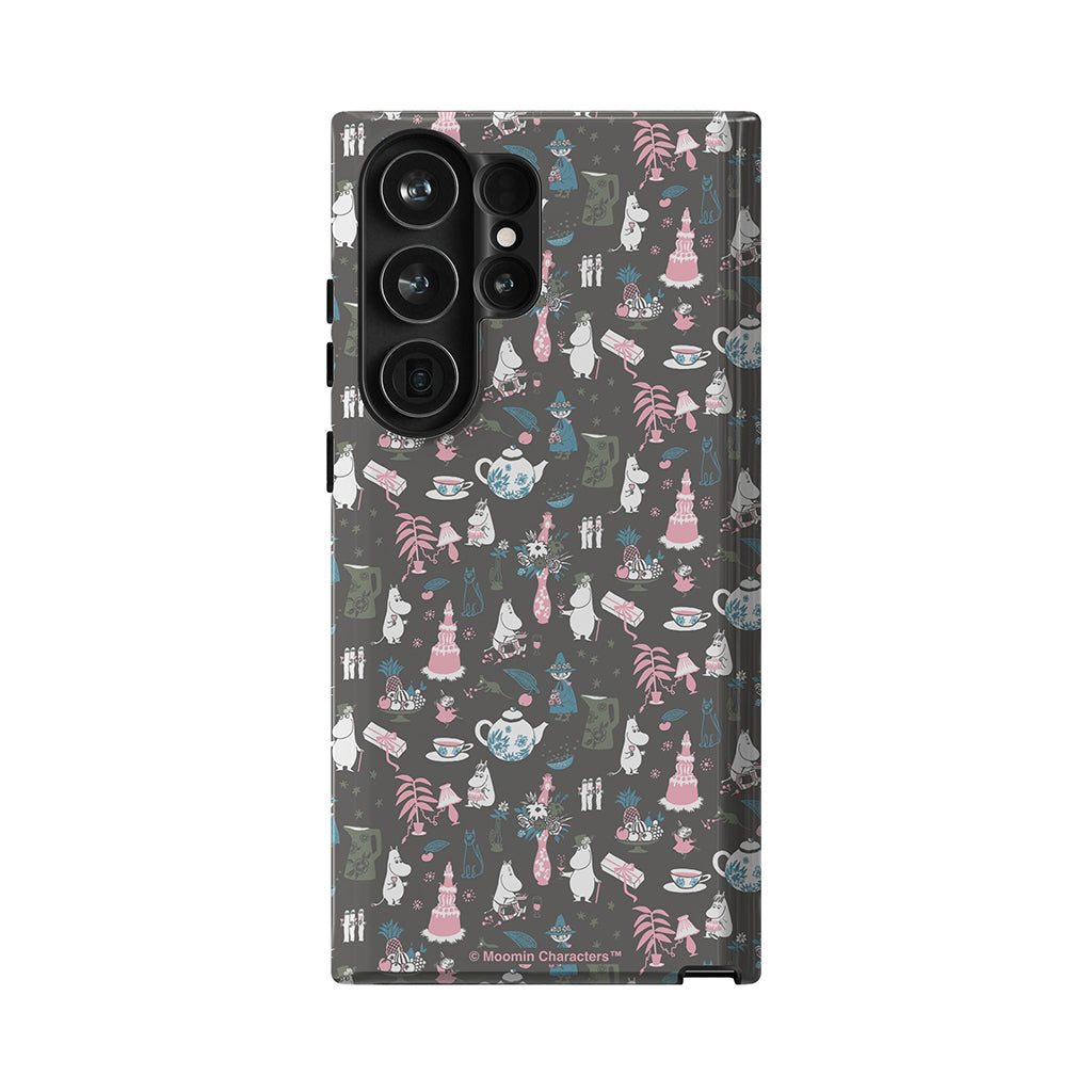 Moomin Family Tea Party Grey Galaxy Tough Case
