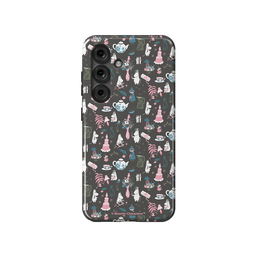 Moomin Family Tea Party Grey Galaxy Tough Case - Casestry | Moomin Shop US