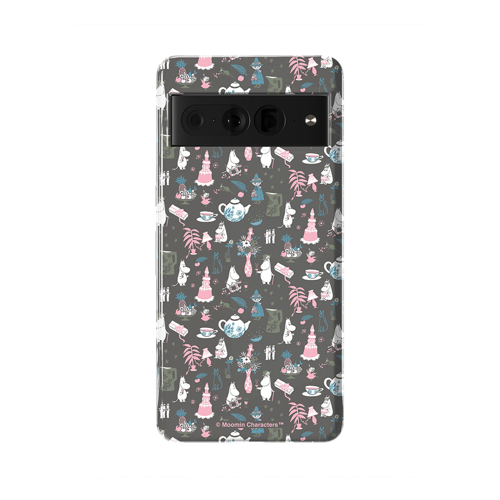Moomin Family Tea Party Grey Google Pixel Tough Case