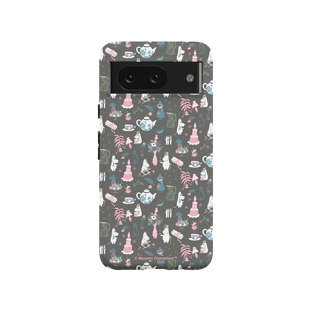 Moomin Family Tea Party Grey Google Pixel Tough Case