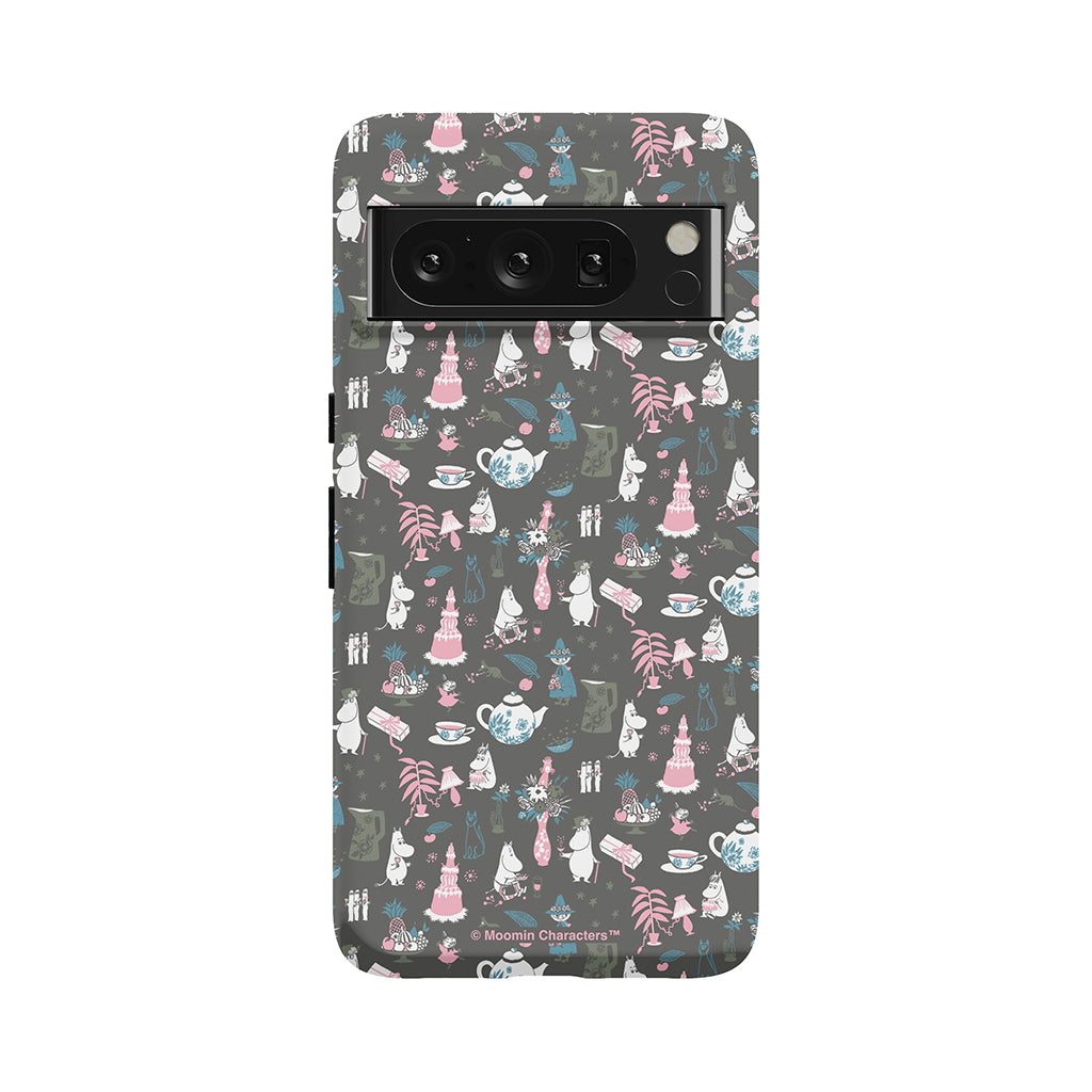 Moomin Family Tea Party Grey Google Pixel Tough Case