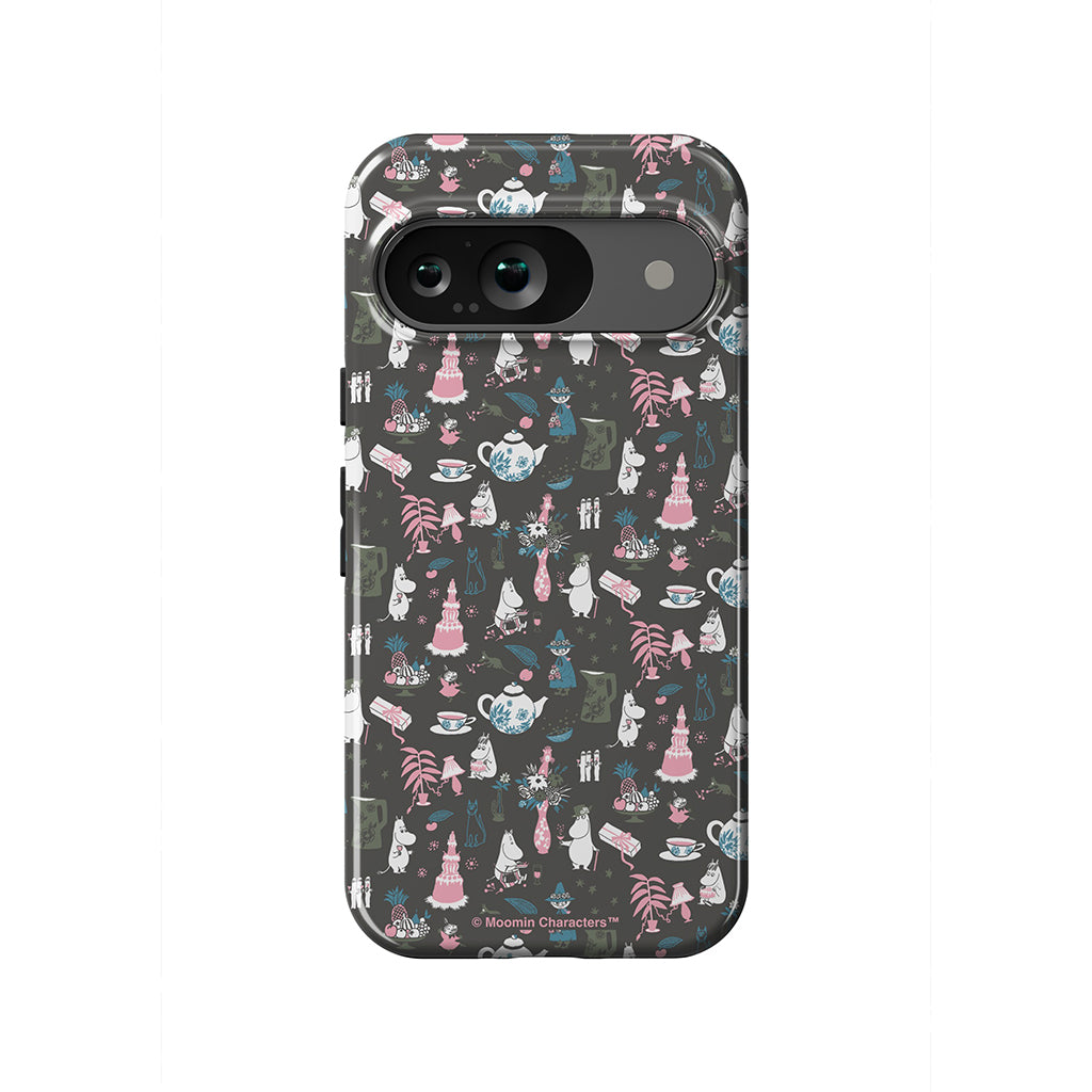 Moomin Family Tea Party Grey Google Pixel Tough Case - Casestry | Moomin Shop US