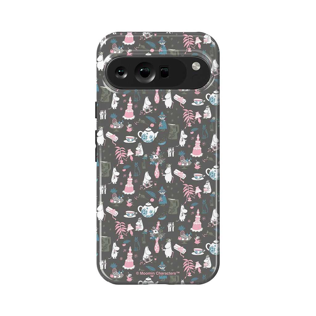 Moomin Family Tea Party Grey Google Pixel Tough Case