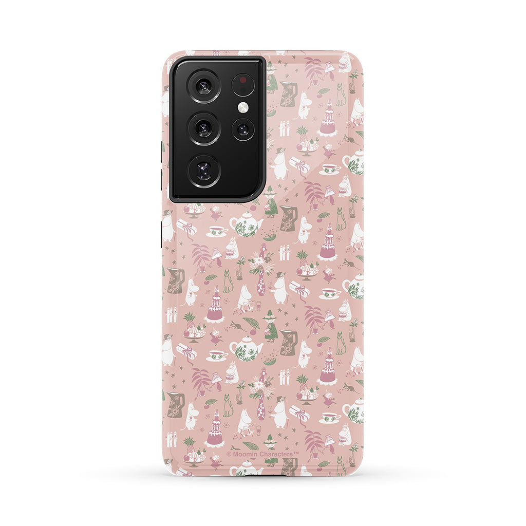 Moomin Family Tea Party Pink Galaxy Tough Case