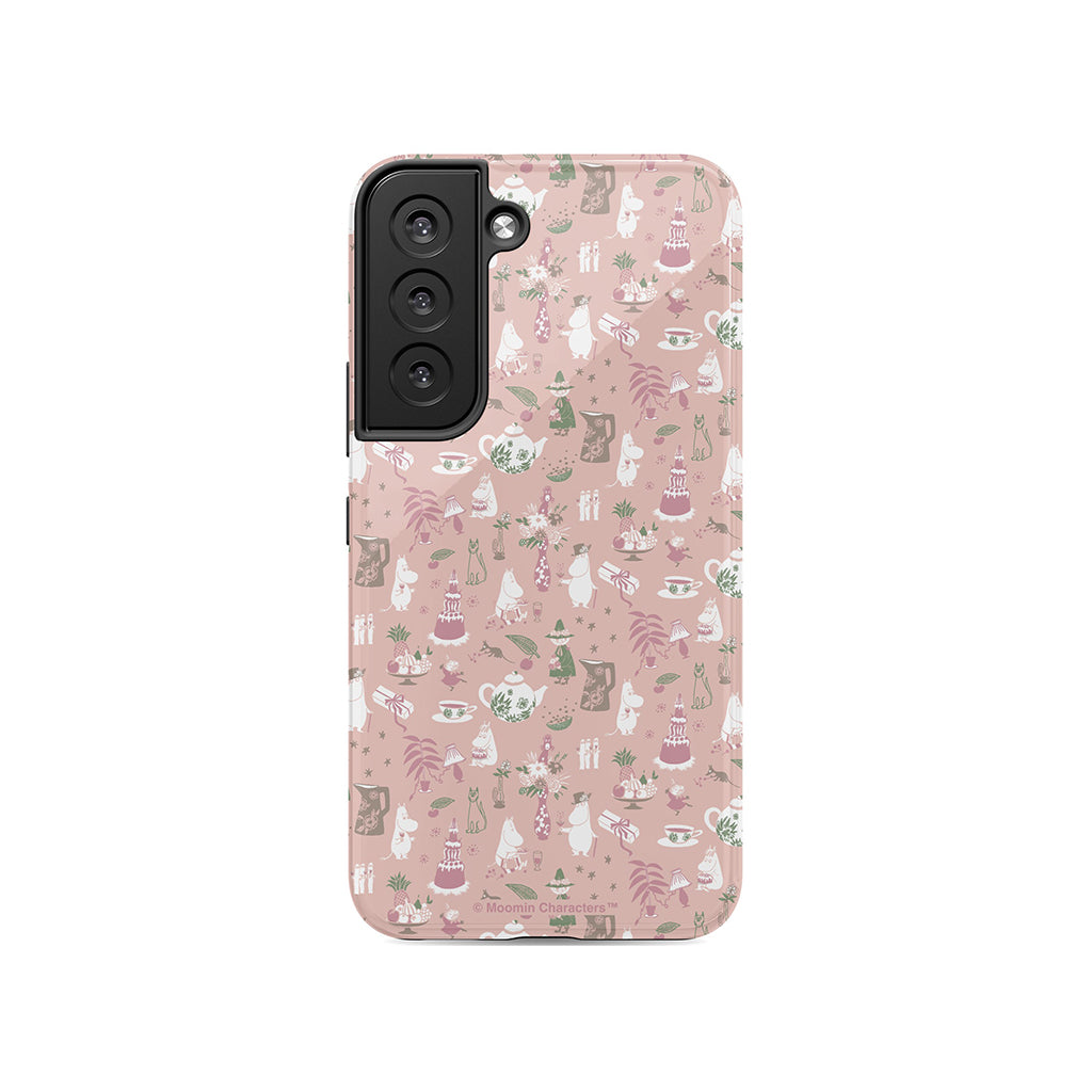 Moomin Family Tea Party Pink Galaxy Tough Case