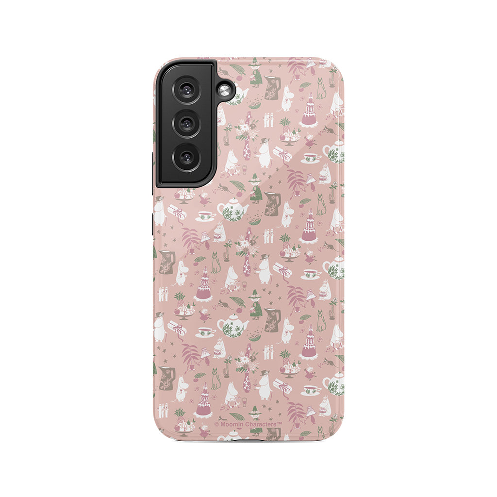 Moomin Family Tea Party Pink Galaxy Tough Case