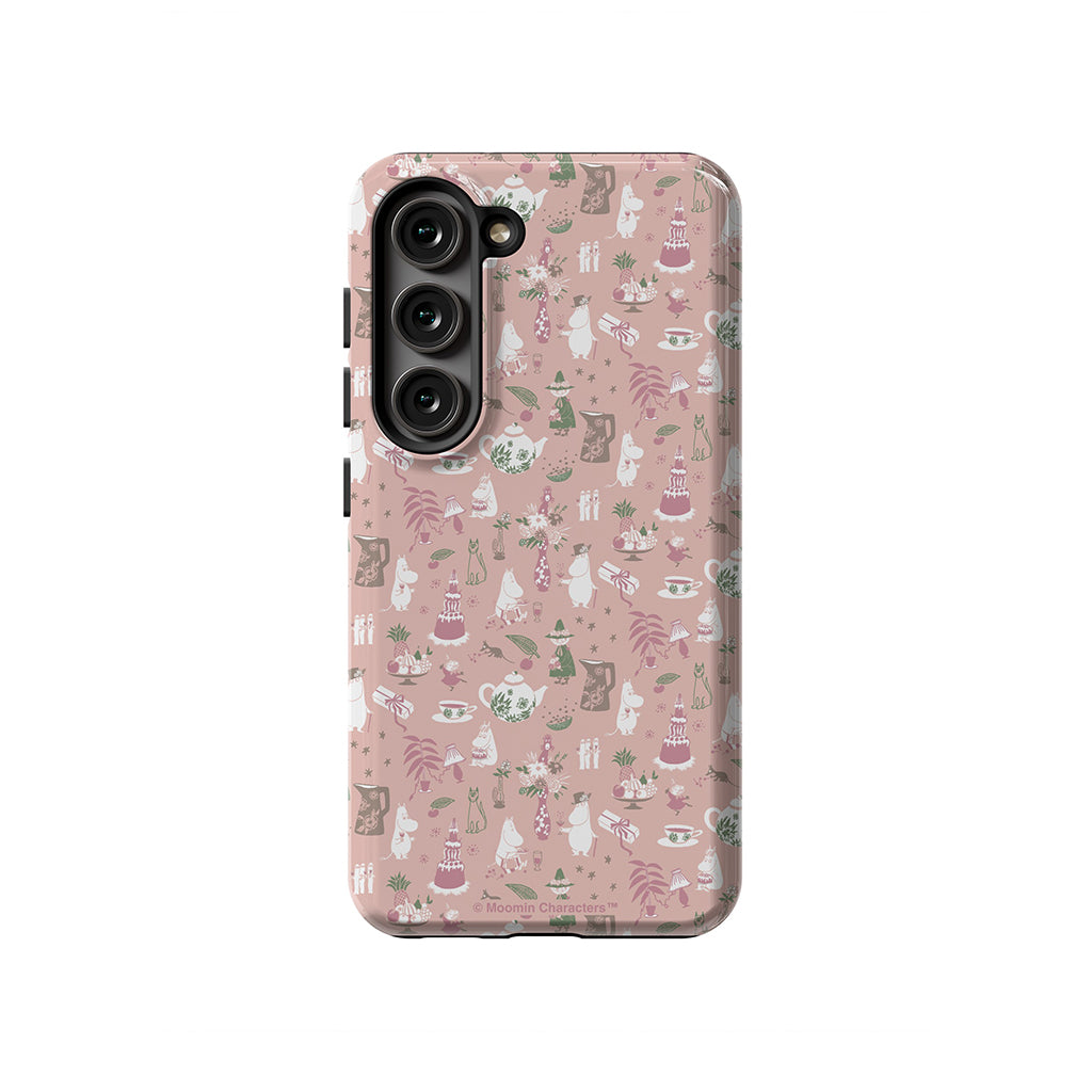 Moomin Family Tea Party Pink Galaxy Tough Case