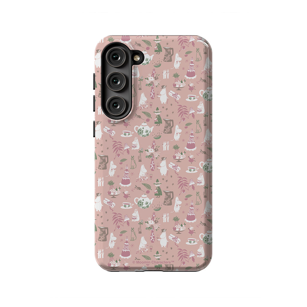 Moomin Family Tea Party Pink Galaxy Tough Case