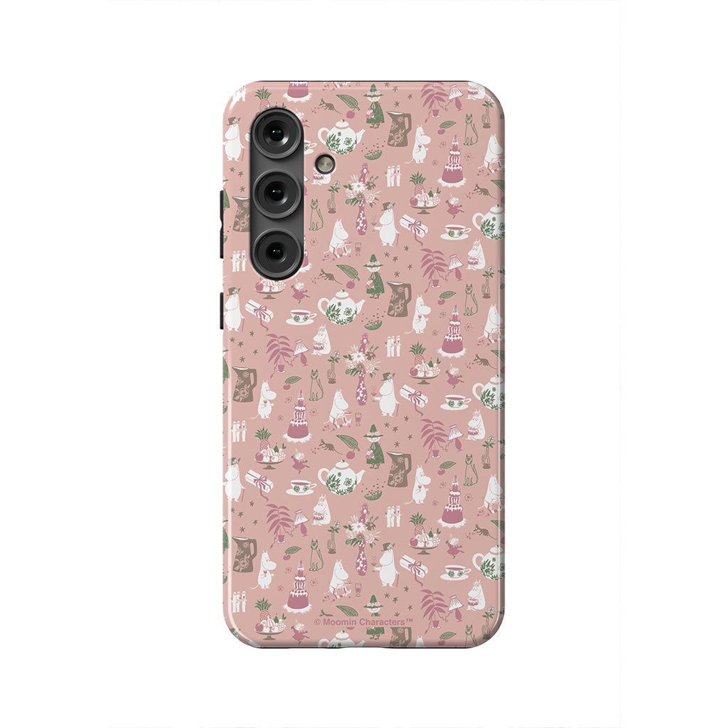 Moomin Family Tea Party Pink Galaxy Tough Case