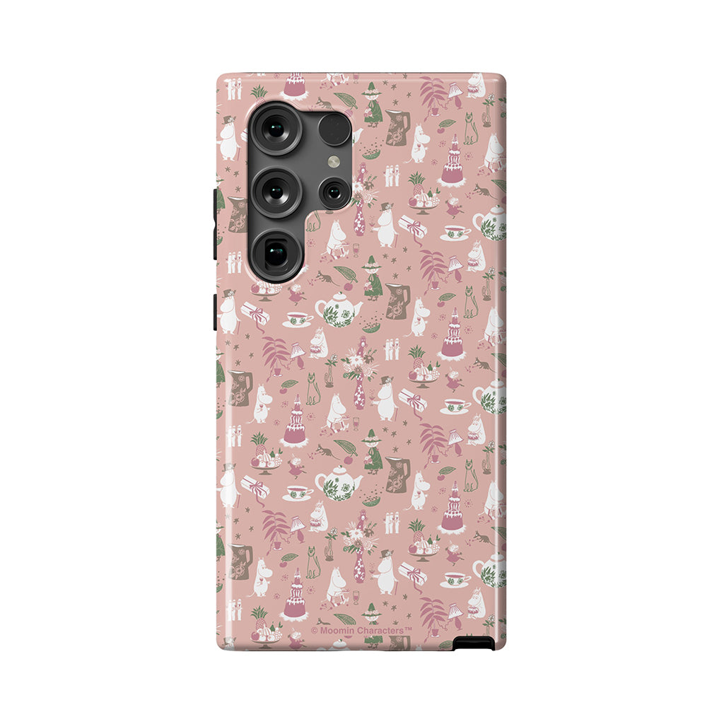 Moomin Family Tea Party Pink Galaxy Tough Case