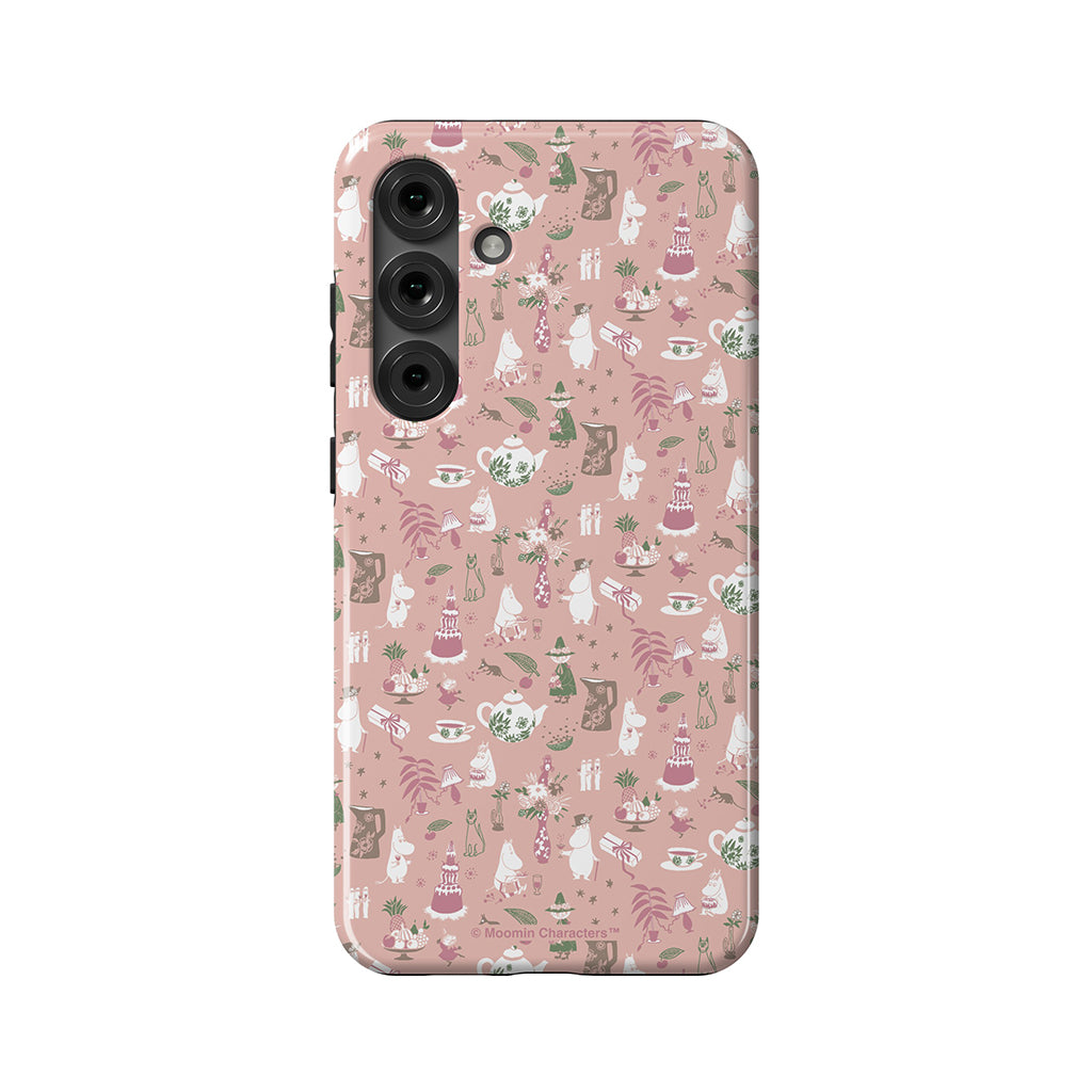 Moomin Family Tea Party Pink Galaxy Tough Case