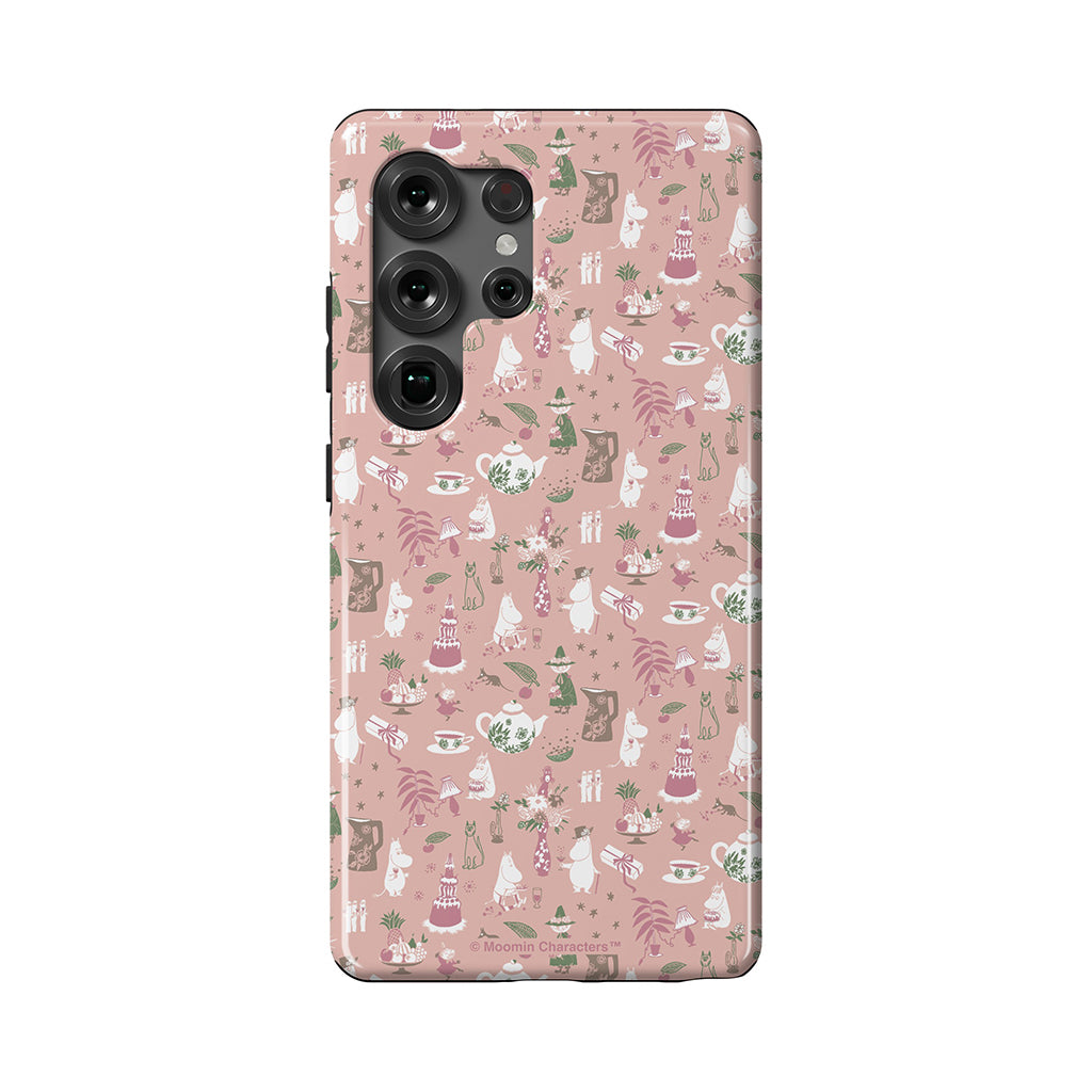 Moomin Family Tea Party Pink Galaxy Tough Case