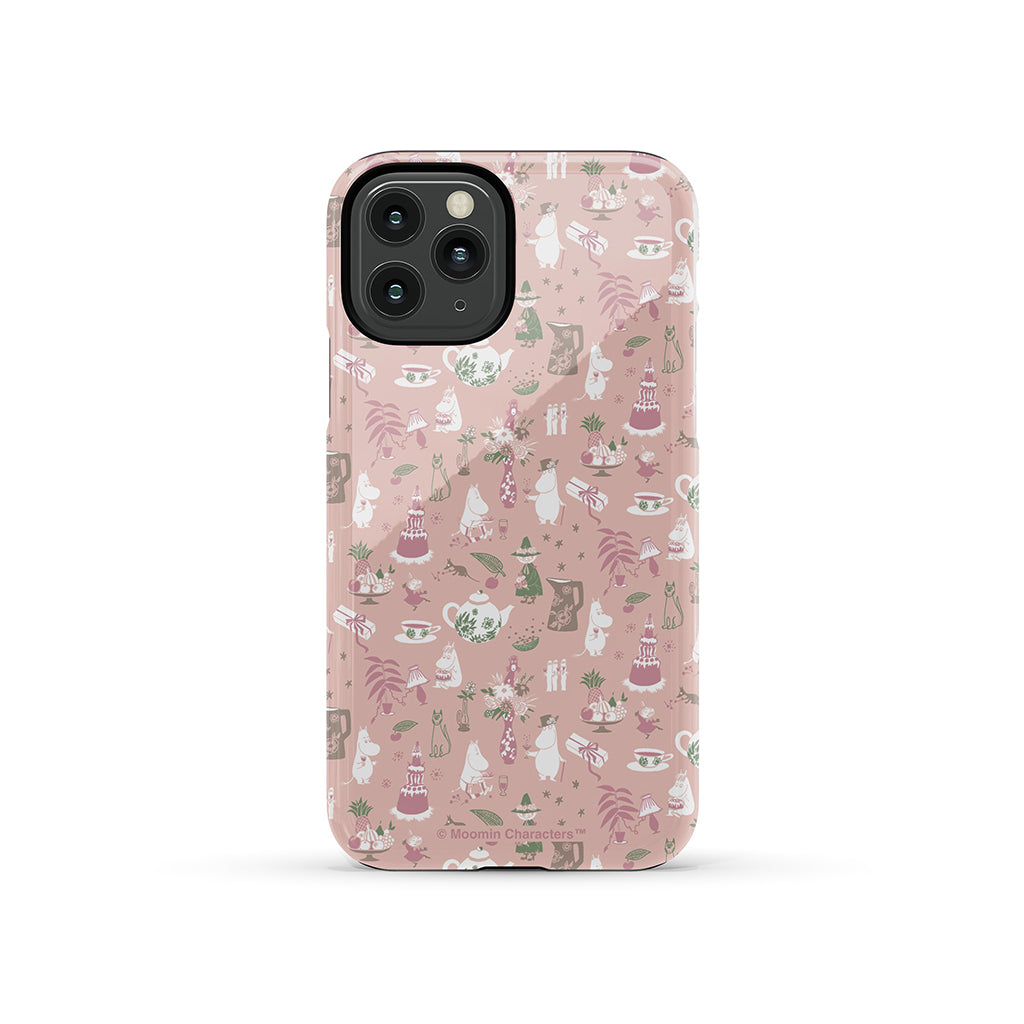 Moomin Family Tea Party Pink Apple iPhone Tough Case