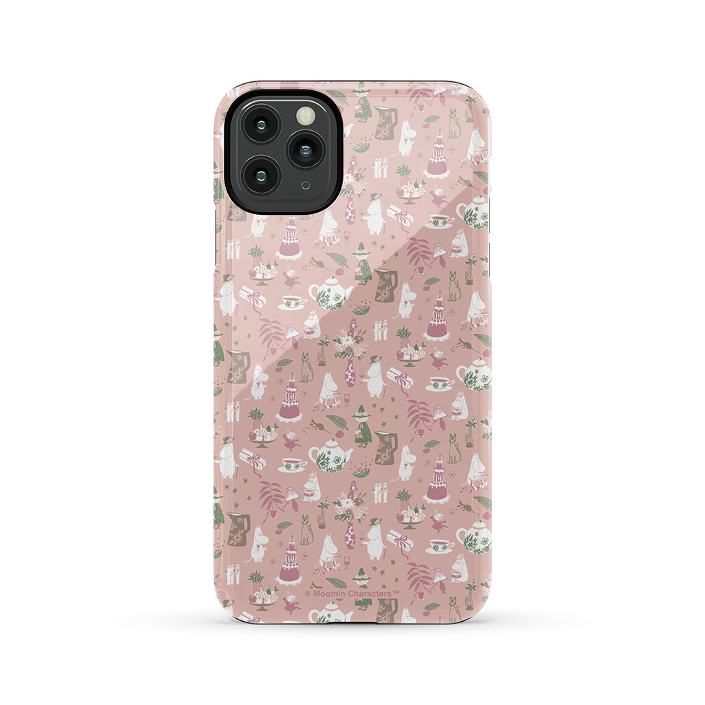 Moomin Family Tea Party Pink Apple iPhone Tough Case