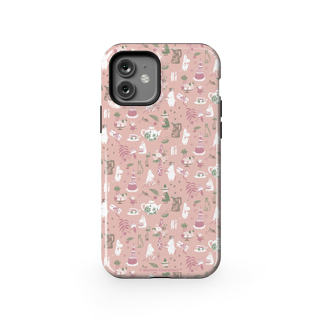 Moomin Family Tea Party Pink Apple iPhone Tough Case