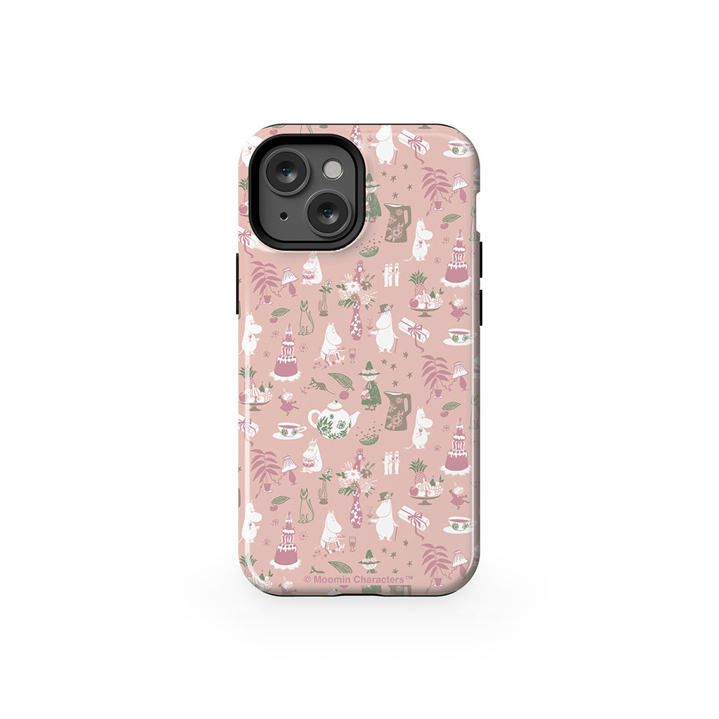 Moomin Family Tea Party Pink Apple iPhone Tough Case