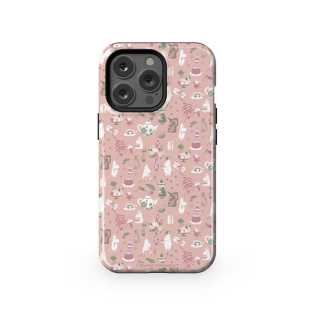 Moomin Family Tea Party Pink Apple iPhone Tough Case