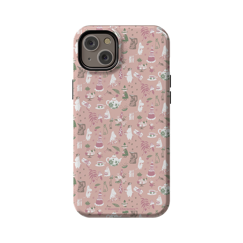 Moomin Family Tea Party Pink Apple iPhone Tough Case