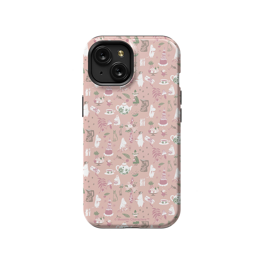 Moomin Family Tea Party Pink Apple iPhone Tough Case